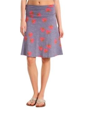 Horny Toad Blue Tropical Floral Chaka Jersey Knit Skirt XSmall